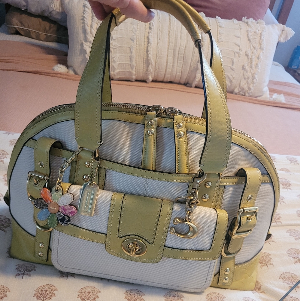 Coach  Hampton Miranda Canvas embossed leather Satchel M0793-11954 - Picture 3 of 16